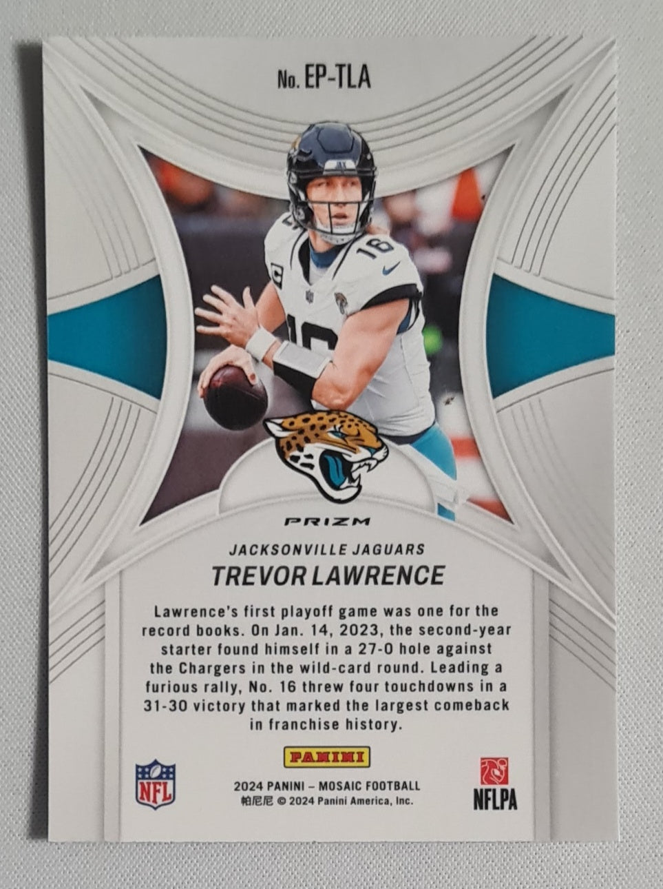 Trevor Lawrence - 2024 Panini Mosaic Epic Performers Prizm #EP-TLA Jacksonville Jaguars