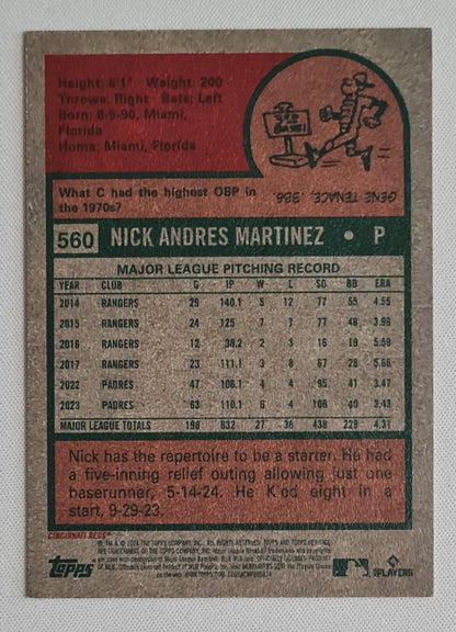 Nick Martinez - 2024 Topps Heritage #560 Cincinnati Reds