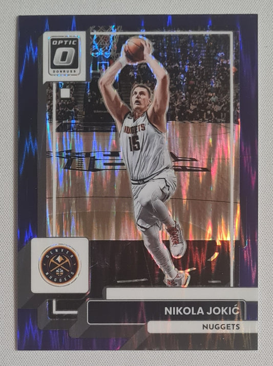 Nikola Jokic - 2022/23 Panini Donruss Optic Purple Shock Prizm #48 Denver Nuggets
