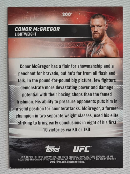 Conor McGregor - 2025 Topps Stadium Club UFC Red #200