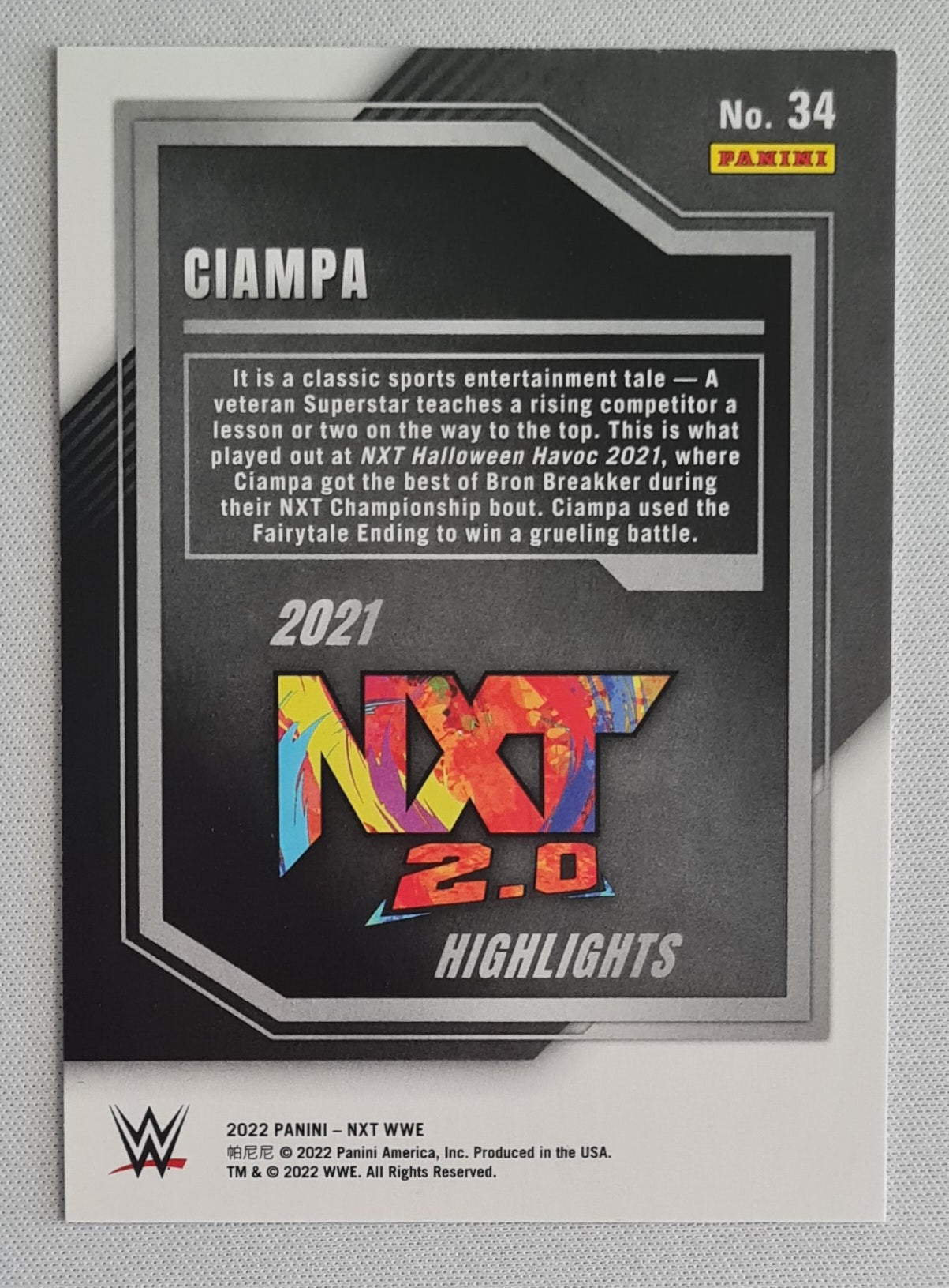 Ciampa - 2022 Panini NXT WWE #34