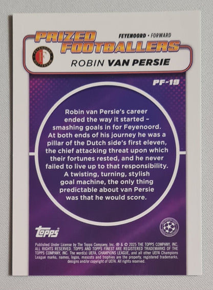 Robin van Persie - 2024/25 Topps Finest Prized Footballers Green /99 #PF-19 Feyenoord
