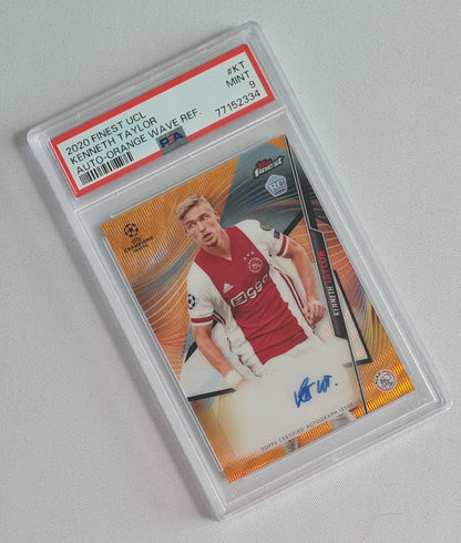 Kenneth Taylor - 2020 Topps Finest UCL Orange Wave Auto /25 Rookie Card PSA 10 #KT AFC Ajax