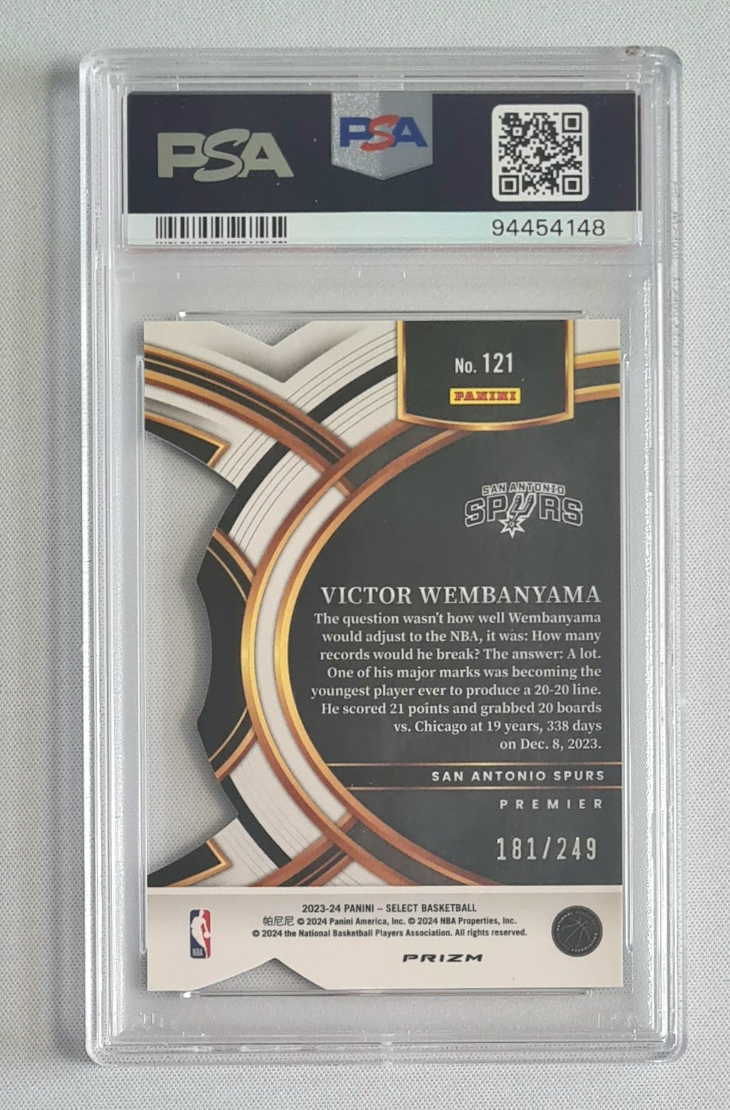 Victor Wembanyama - 2023 Panini Select Blue Concourse PSA 10 GEM MINT Rookie Card #87 San Antonio Spurs