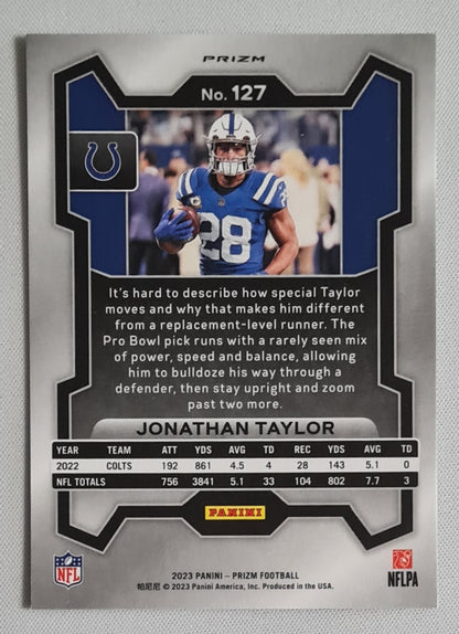 Jonathan Taylor - 2023 Panini Prizm Football Green Pulsar #127 Indianapolis Colts