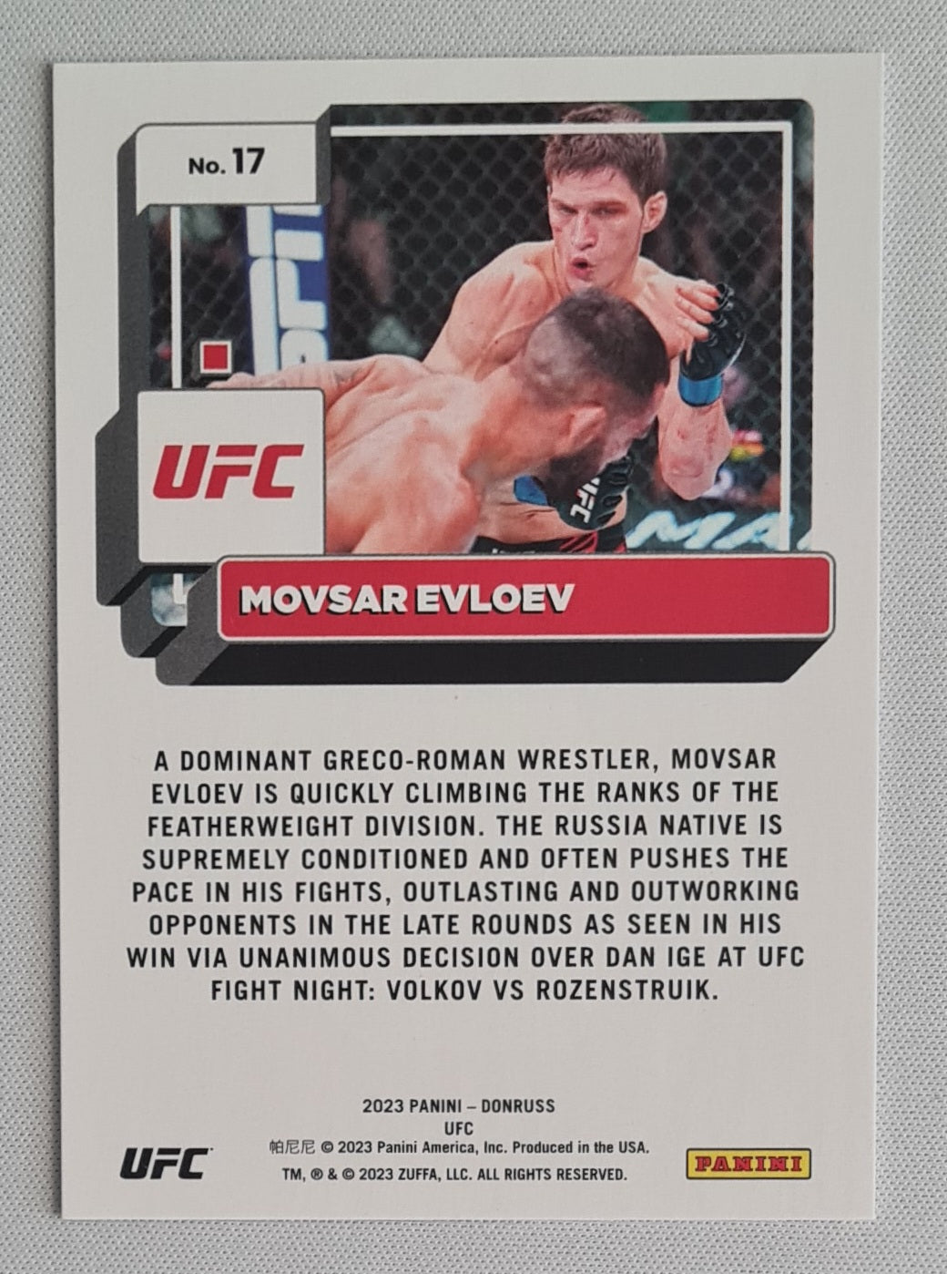 Movsar Evloev - 2023 Panini Donruss UFC Press Proof #17