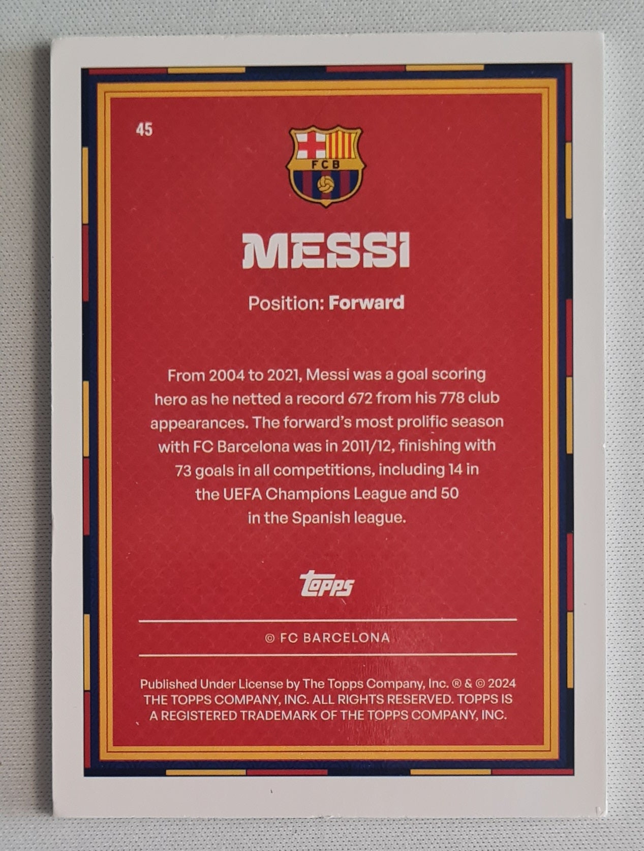Lionel Messi - 2023/24 Topps Barcelona Year of the Dragon #45
