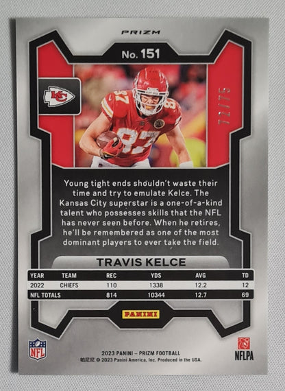 Travis Kelce - 2023 Panini Prizm Green Scope Prizm /75 #151 Kansas City Chiefs