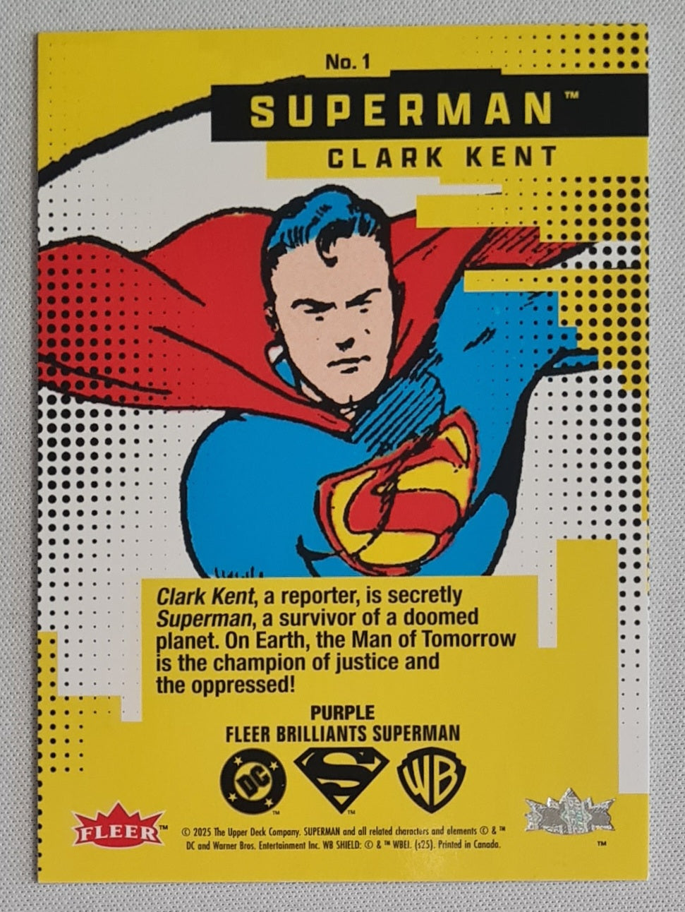 Superman Clark Kent - 2025 Upper Deck Fleer Brilliants Purple #1