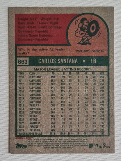 Carlos Santana - 2024 Topps Heritage #663 Minnesota Twins