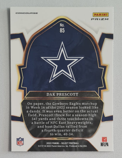 Dak Prescott - 2022 Panini Select Zebra Concourse Prizm #85 Dallas Cowboys