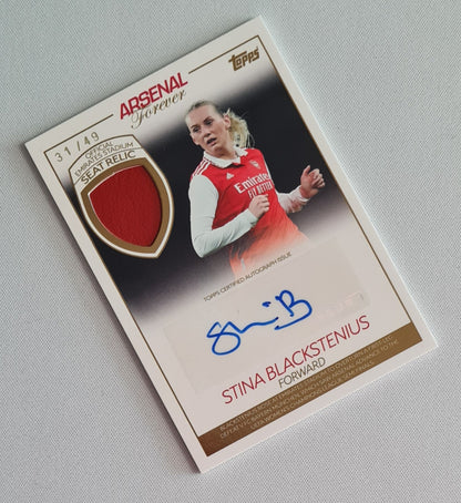 Stina Blackstenius - 2023/24 Topps Arsenal Forever Seat Relic Auto /49 #HV-SB