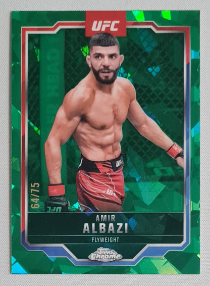 Amir Albazi - 2025 Topps Chrome UFC Sapphire Green Cracked Ice /75 #175