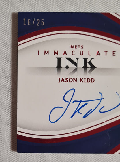 Jason Kidd - 2022/23 Panini Immaculate Ink /25 #II-JKD New Jersey Nets
