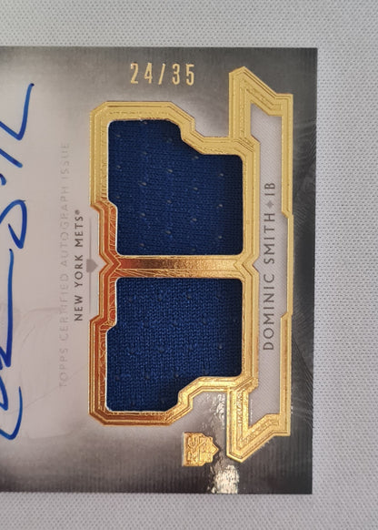 Dominic Smith - 2018 Topps Triple Threats Patch Auto /35 #RFPAR-DM New York Mets
