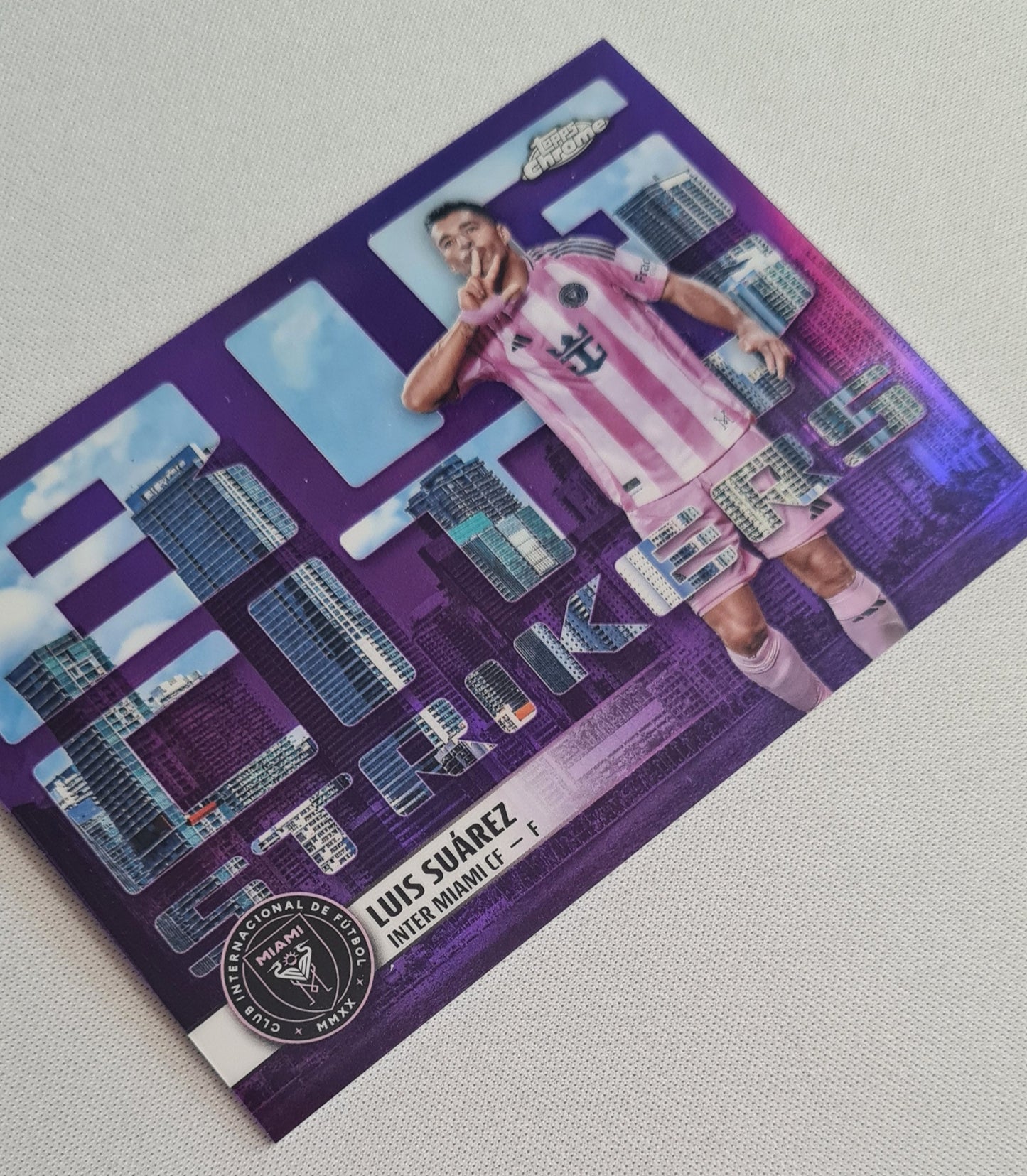 Luis Suarez - 2025 Topps Chrome Big City Strikers Purple /75 #BCS-6 Inter Miami