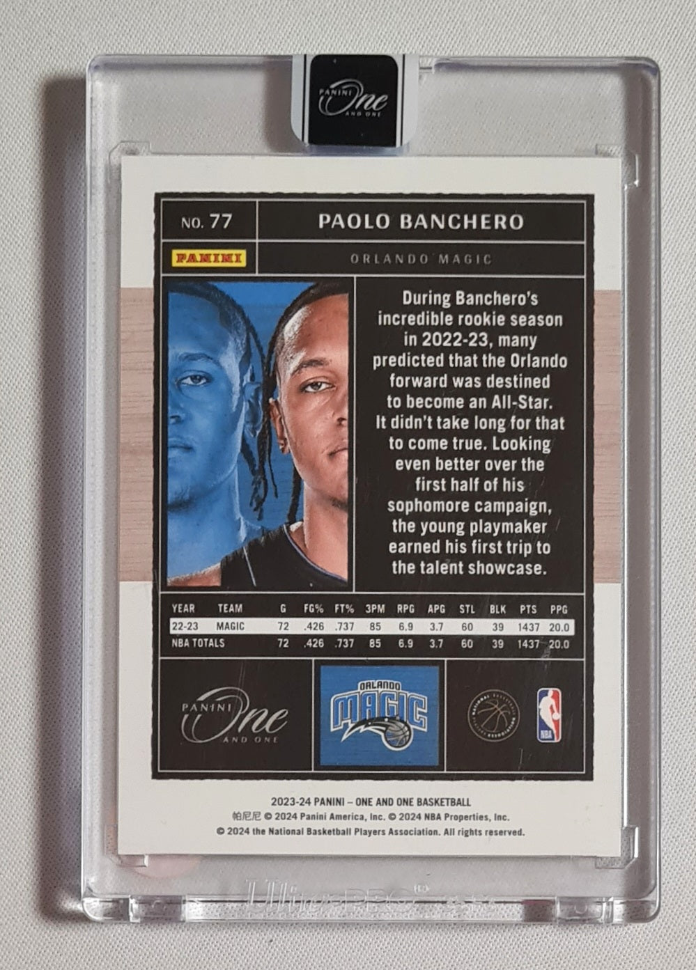 Paolo Banchero - 2023/24 Panini One and One /99 #77 Orlando Magic