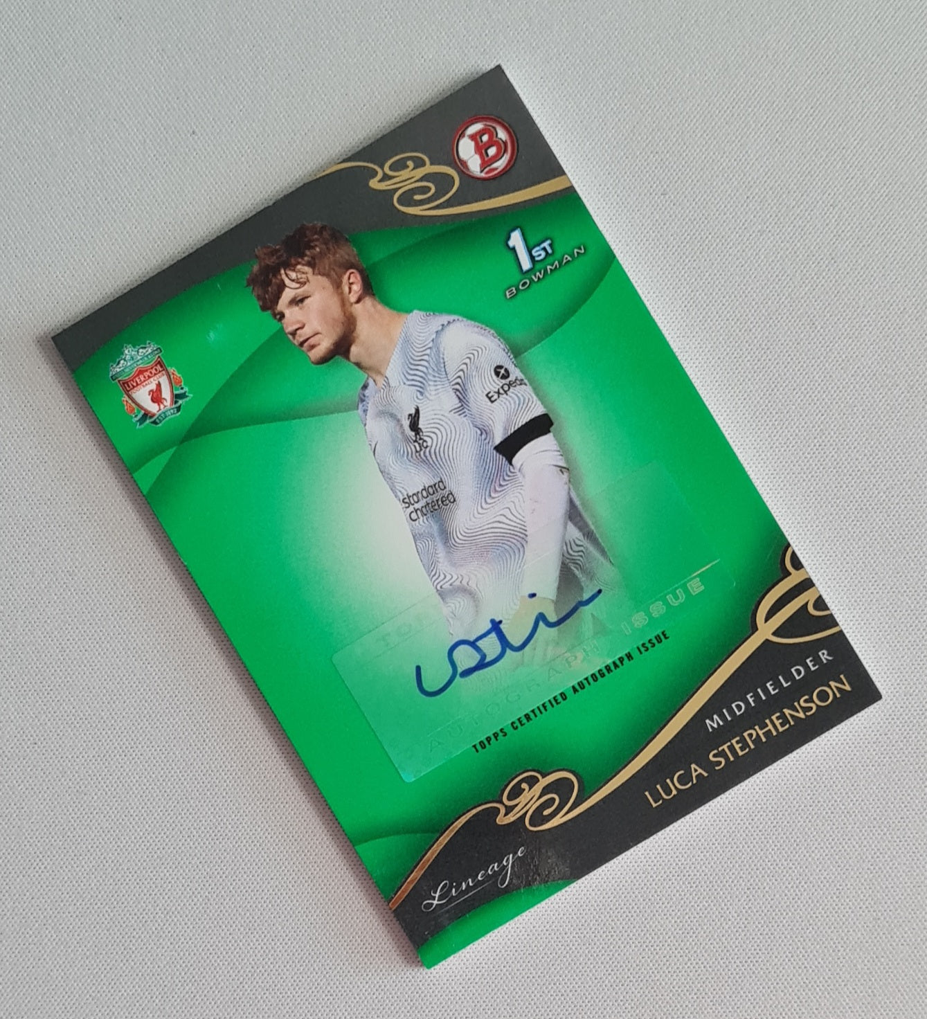 Luca Stephenson - 2022/23 Topps Liverpool FC Lineage Academy Autograph Green /50 #AU-ST