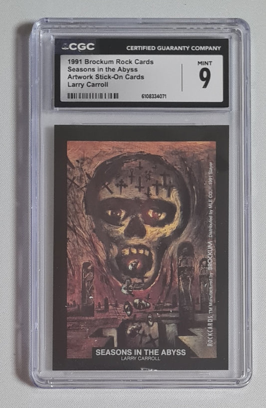 Larry Carroll - 1991 Brockum Rock Cards CGC 9 Seasons in the Abyss Artwork