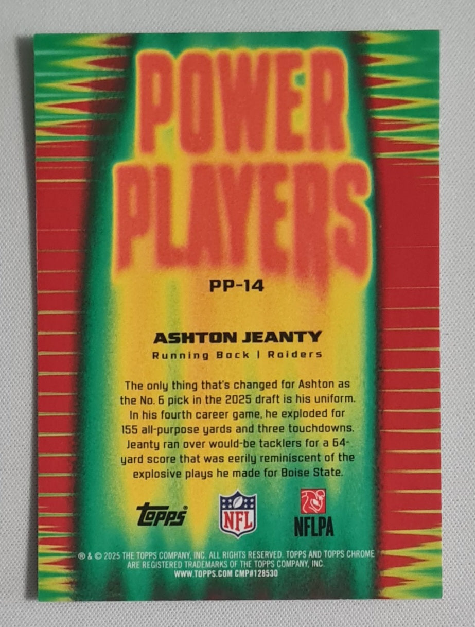 Ashton Jeanty - 2025 Topps Chrome NFL Power Players #PP-14 Las Vegas Raiders