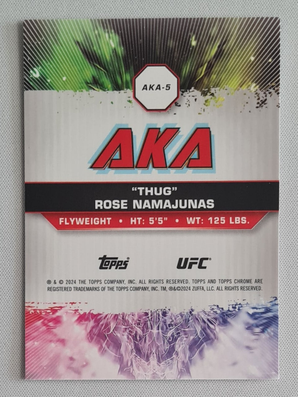 Rose Namajunas - 2024 Topps Chrome UFC AKA Thug #AKA-5