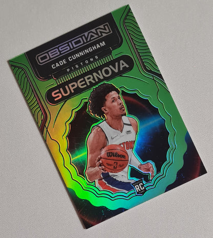 Cade Cunningham - 2021/22 Panini Obsidian Supernova Green #4 Detroit Pistons