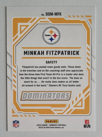 Minkah Fitzpatrick - 2025 Panini Donruss Football Dominators #DOM-MFK Pittsburgh Steelers
