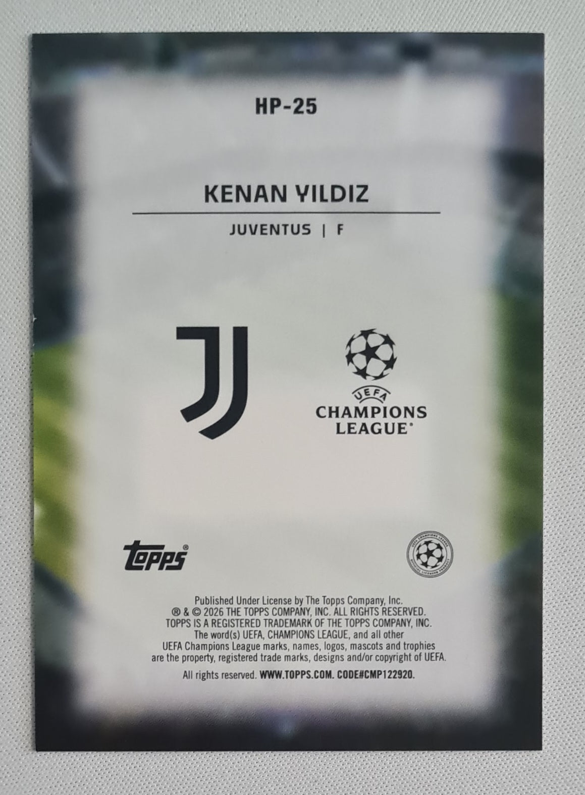 Kenan Yildiz - 2025/26 Topps UCC Home Advantage #HP-25 Juventus