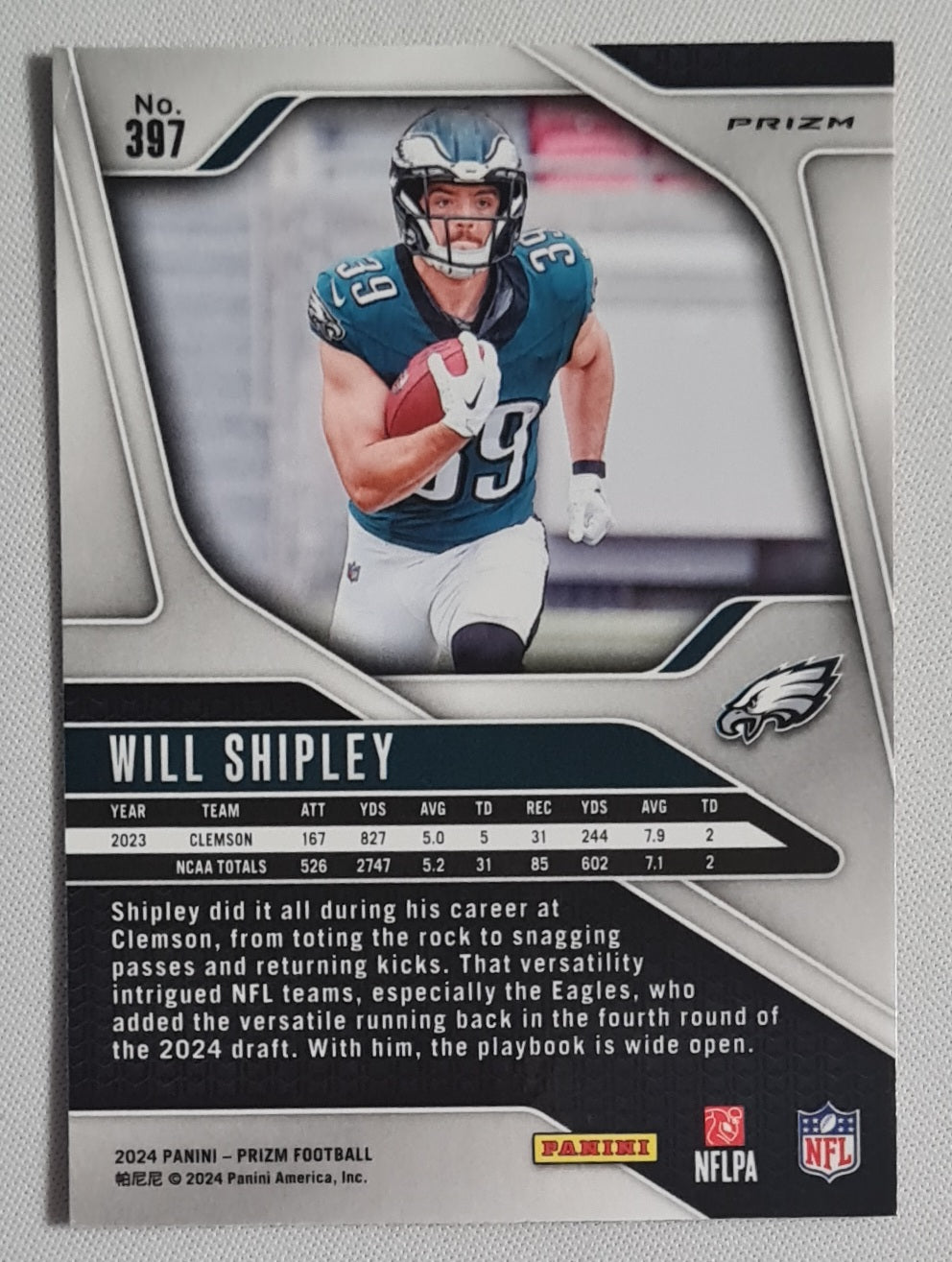 Will Shipley - 2024 Panini Prizm Football No Huddle Orange Prizm #397 Philadelphia Eagles