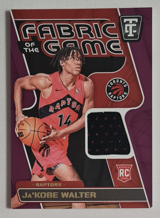 Ja'Kobe Walter - 2024/25 Panini Totally Certified Fabric of the Game /99 #FGR-JKW Toronto Raptors