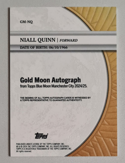 Nial Quinn - 2024/25 Topps Blue Moon Manchester City Gold Moon Autograph #GM-NQ