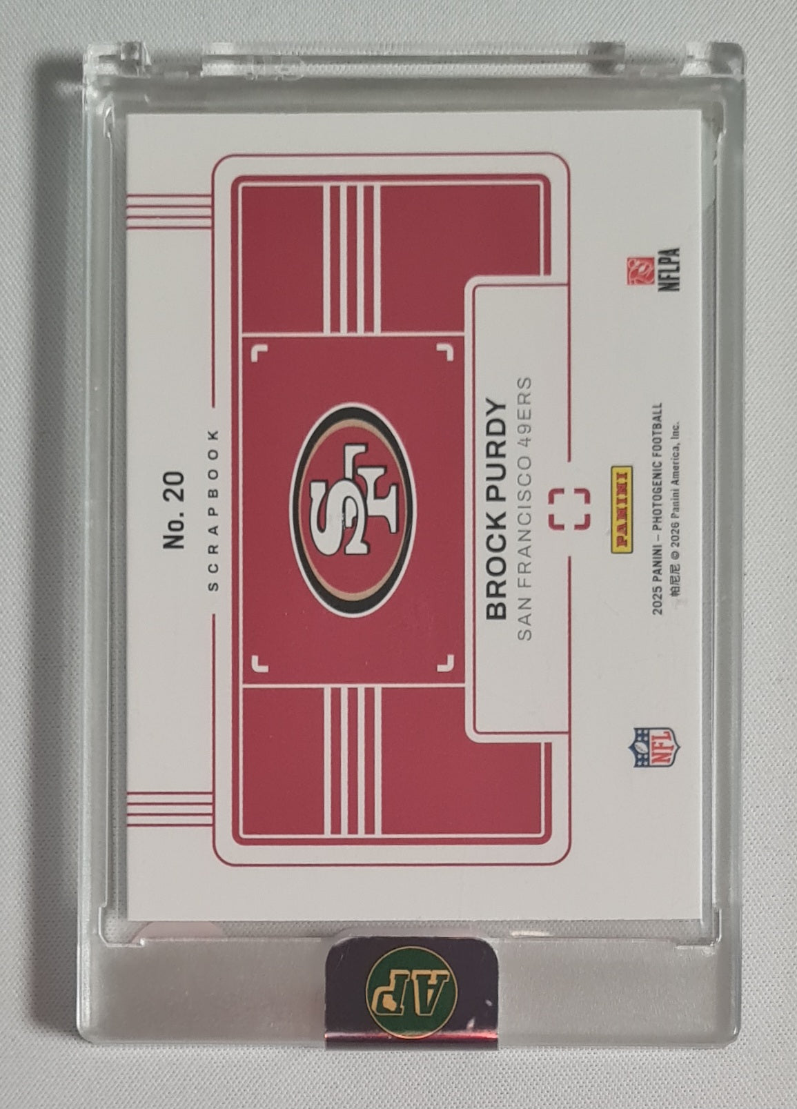 Brock Purdy - 2025 Panini Photogenic Scrapbook Gold /10 #20 San Francisco 49ers