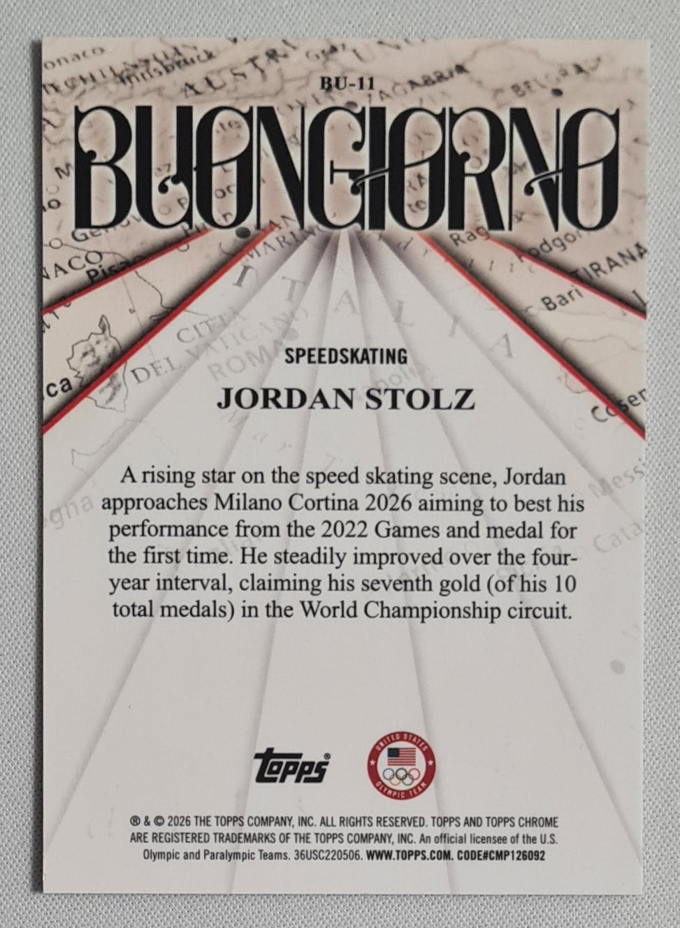 Jordan Stolz - 2026 Topps Chrome Winter Olympics Speedskating Green /99 #BU-11