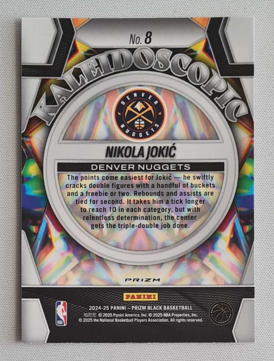 Nikola Jokic - 2024/25 Panini Prizm Black Kaleidoscopic #8 Denver Nuggets