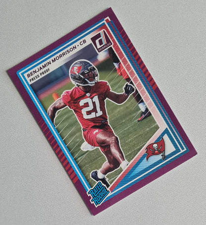 Benjamin Morrison - 2025 Panini Donruss Football Purple Press Proof Rated Rookie #361 Tampa Bay Buccaneers