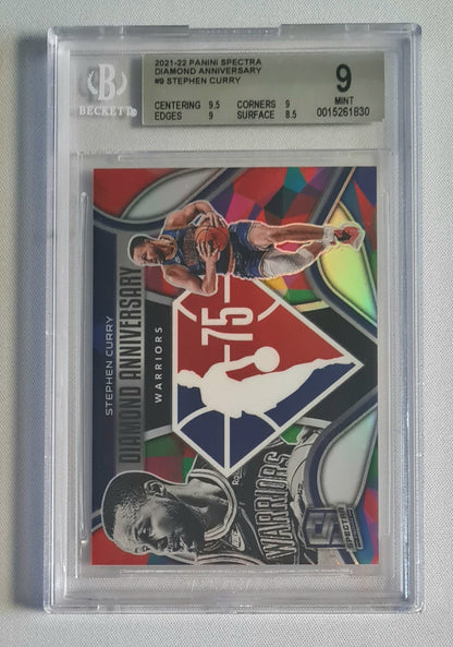 Stephen Curry - 2021/22 Panini Spectra Diamond Anniversary 75 BGS 9 #9 Golden State Warriors