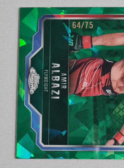 Amir Albazi - 2025 Topps Chrome UFC Sapphire Green Cracked Ice /75 #175