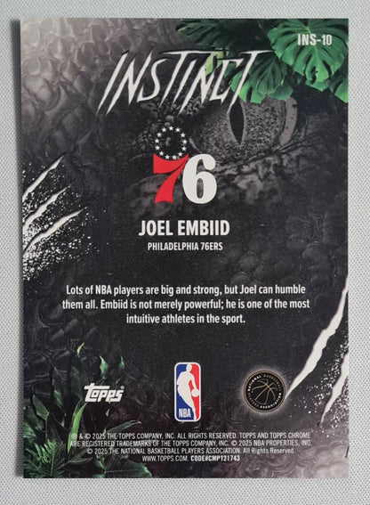 Joel Embiid - 2025/26 Topps Chrome Instinct Aqua /199 #INS-10 Philadelphia 76ers