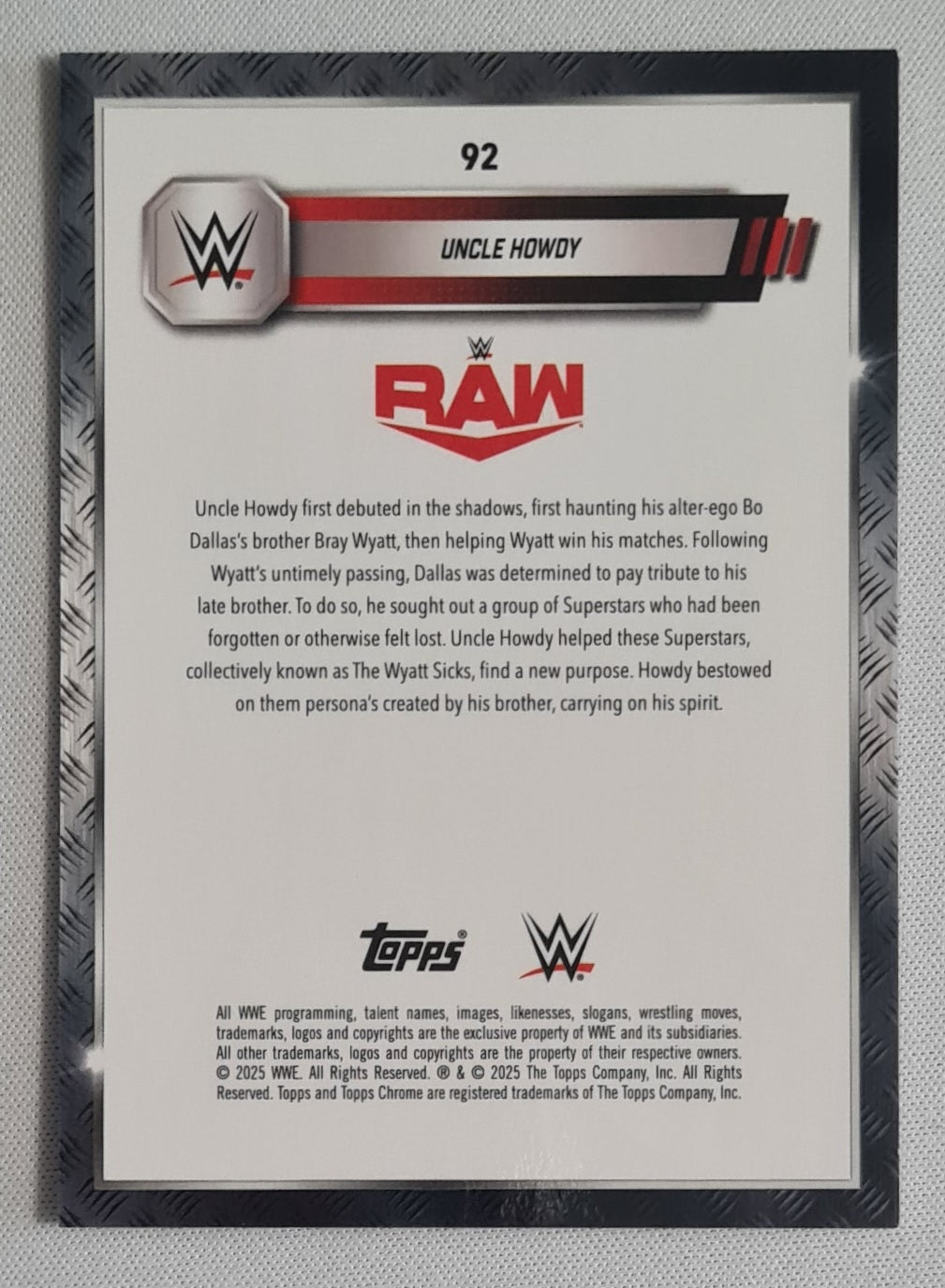 Uncle Howdy - 2025 Topps Chrome WWE Gold Geometric /50 #92