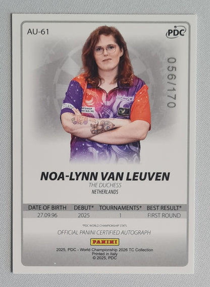 Noa Lynn Van Leuven - 2025 Panini PDC World Championship Auto /170 #AU-61