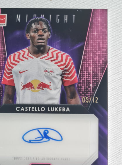 Castello Lukeba - 2023/24 Topps Midnight Bundesliga Glimmer Graphs Auto /12 #GG-CL RB Leipzig
