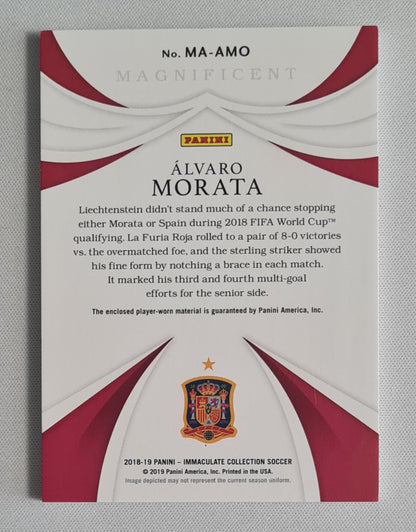 Alvaro Morata - 2018/19 Panini Immaculate Collection Magnificent Patch /5 Game Worn #MA-AMO Spain
