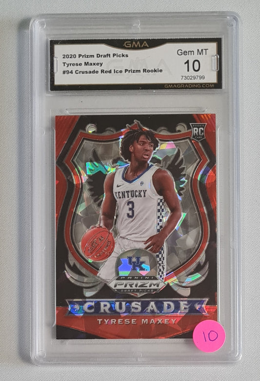 Tyrese Maxey - 2020 Panini Prizm Draft Picks Crusade Red Ice Prizm GMA 10 #94 Kentucky