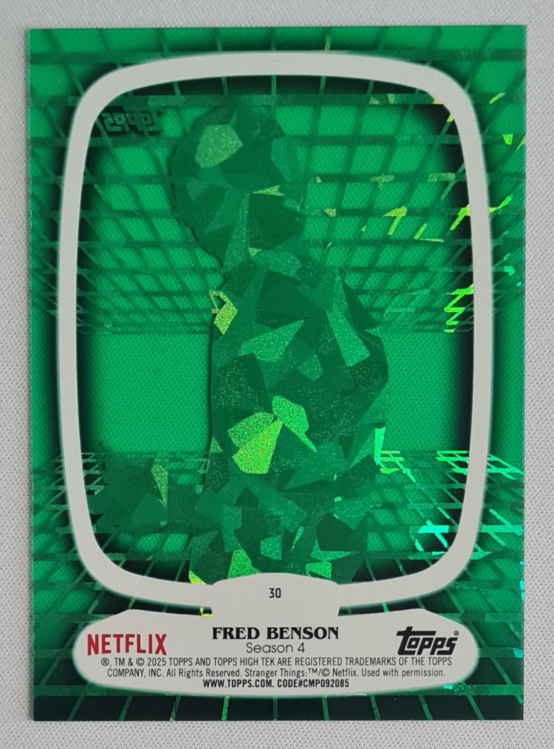 Fred Benson - 2025 Topps Stranger Things Green /75 #30