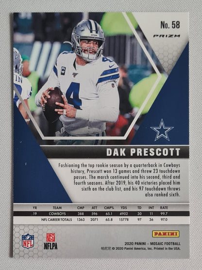 Dak Prescott - 2020 Panini Mosaic Red Prizm #58 Dallas Cowboys