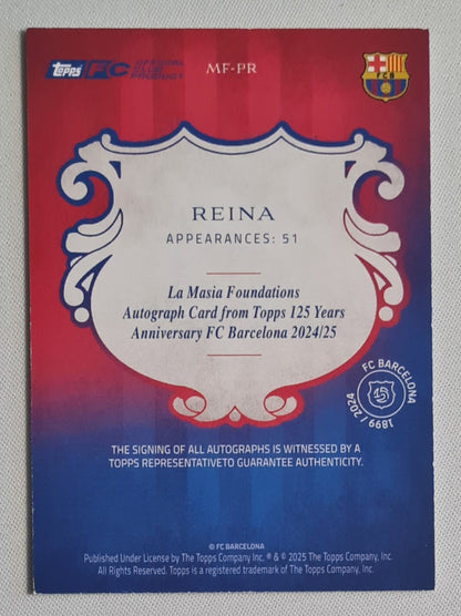 Reina - 2024/25 Topps Barcelona 125 Year Anniversary Auto /50 #MF-PR