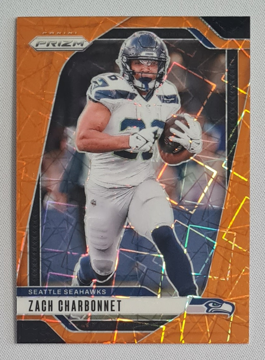 Zach Charbonnet - 2024 Panini Prizm Orange Lazer #264 Seattle Seahawks