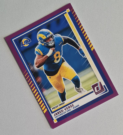 Jared Verse - 2025 Panini Donruss Football Purple Press Proof #120 Los Angeles Rams