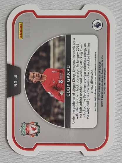 Cody Gakpo - 2022/23 Panini Obsidian Soccer Equinox /115 #4 Liverpool FC