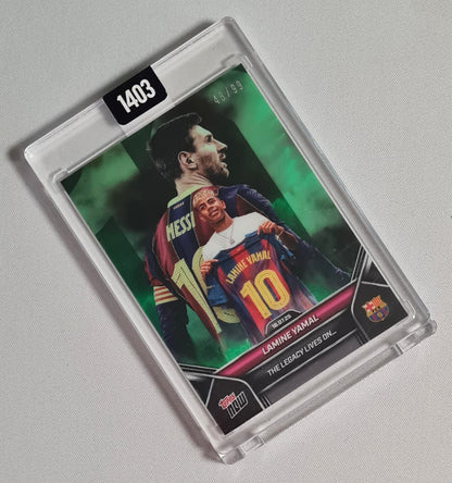 Lamine Yamal - 2025 Topps Now The Legacy Lives On (Lionel Messi) Green /99 #2 FC Barcelona